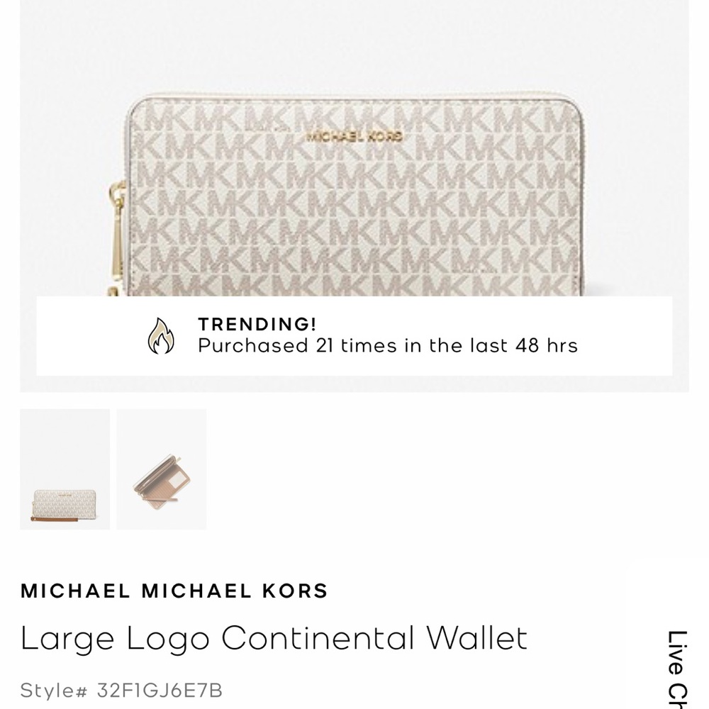 Brand New With Tags Michael Kors Large Logo Continental Wallet